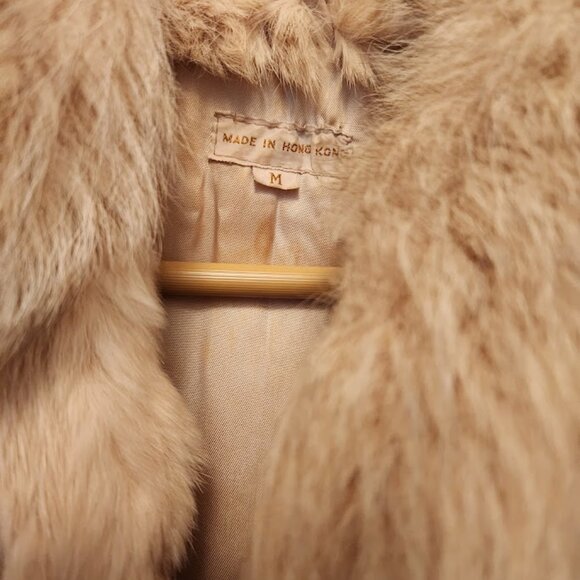 VTG Cream Rabbit Coat Women's Size M 100% Rabbit Fur - Picture 5 of 5